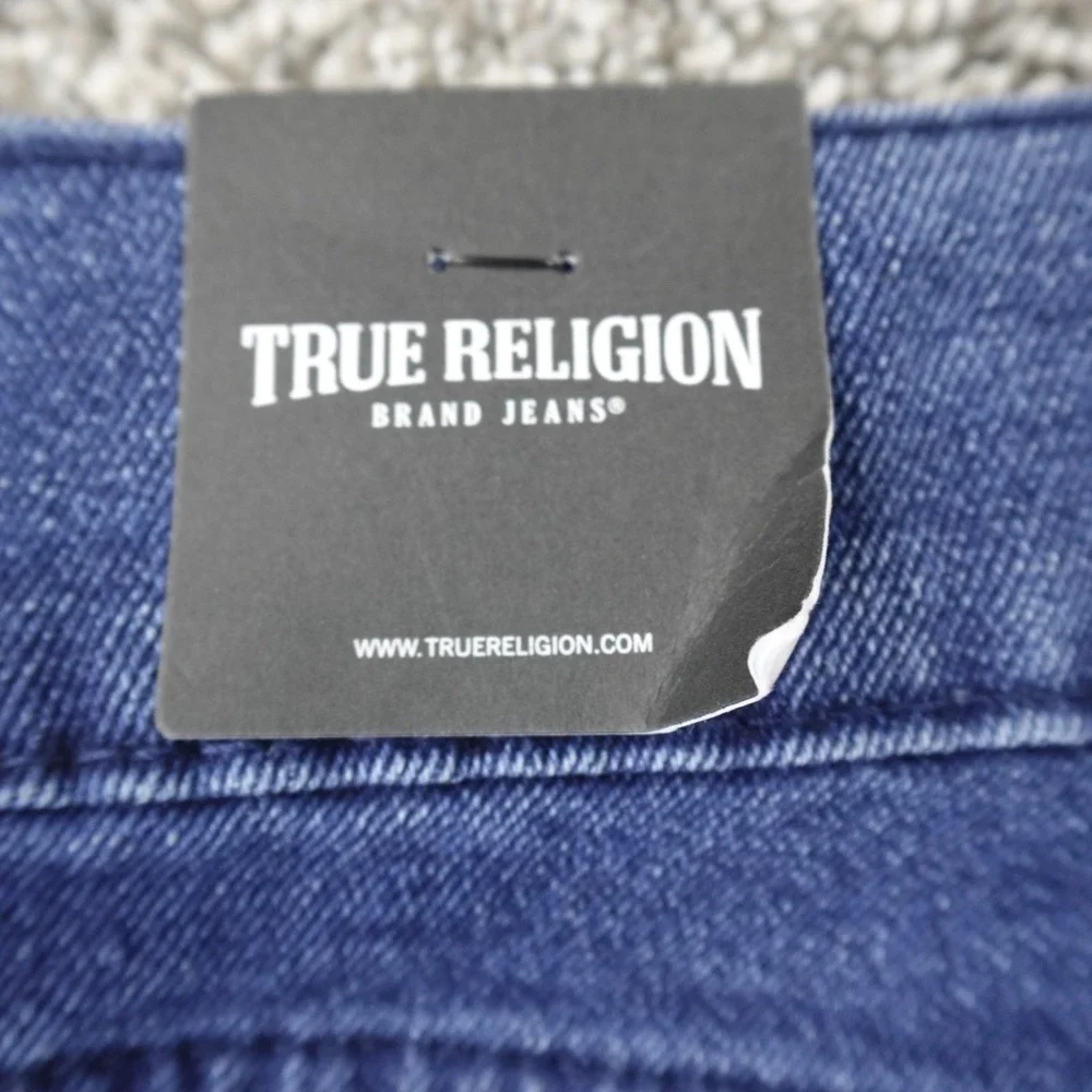 NEW True Religion Jeans Mens 32X34 Dark Blue Denim Ricky Relaxed Straight Pants